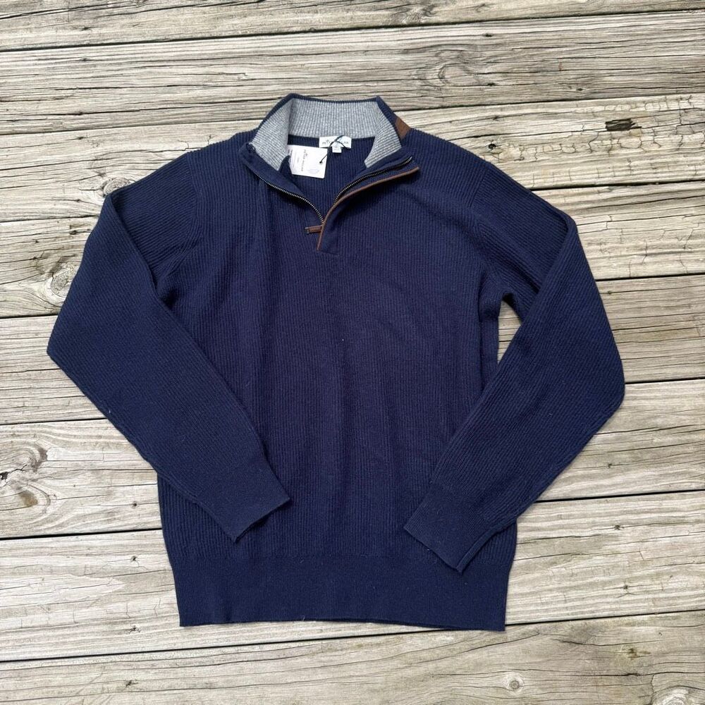 NWT Peter Millar Crown Soft Quarter Zip Navy Sweater
